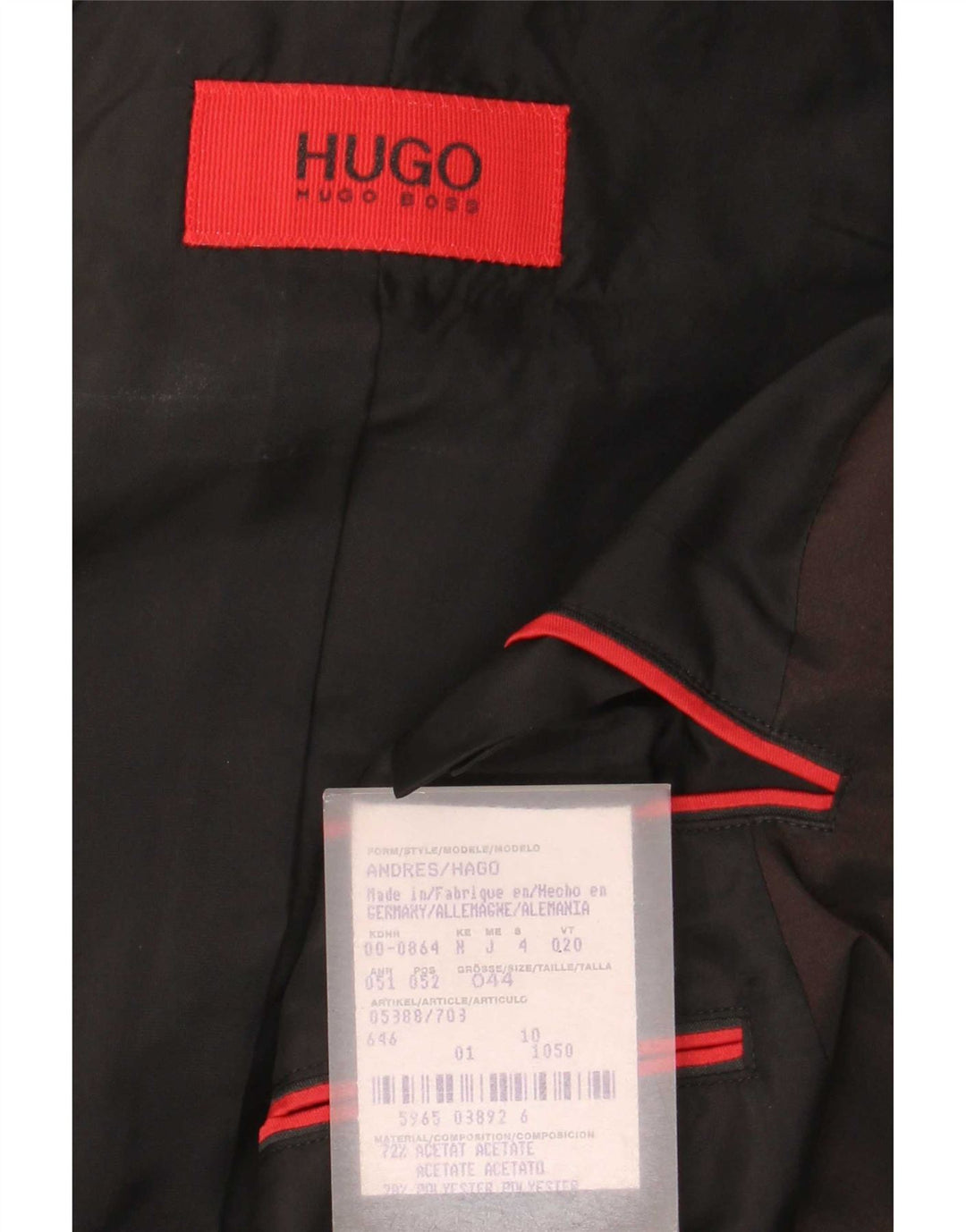 Męska marynarka Hugo Boss EU 44 XS, brązowy octan