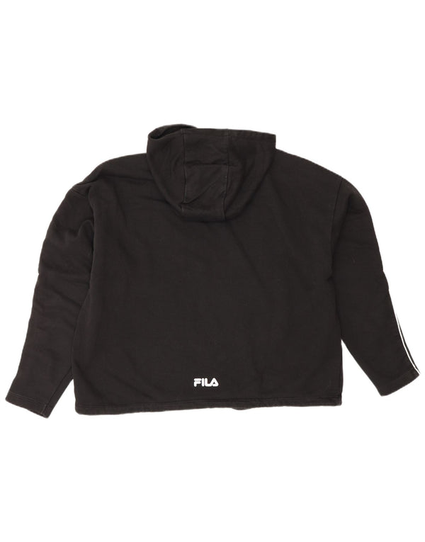 Damska bluza z kapturem Fila Oversized Crop Graphic UK 10 Small Black