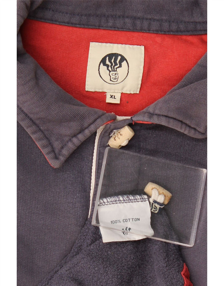 Męska koszulka polo z długim rękawem FAT FACE XL, granatowa, bawełniana