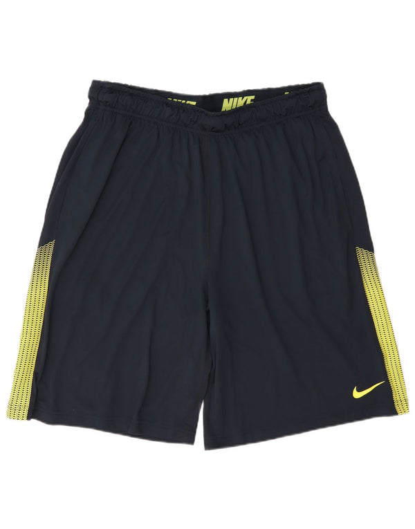 Męskie spodenki sportowe Nike Dri Fit, duży, granatowy, poliestrowy blok kolorów