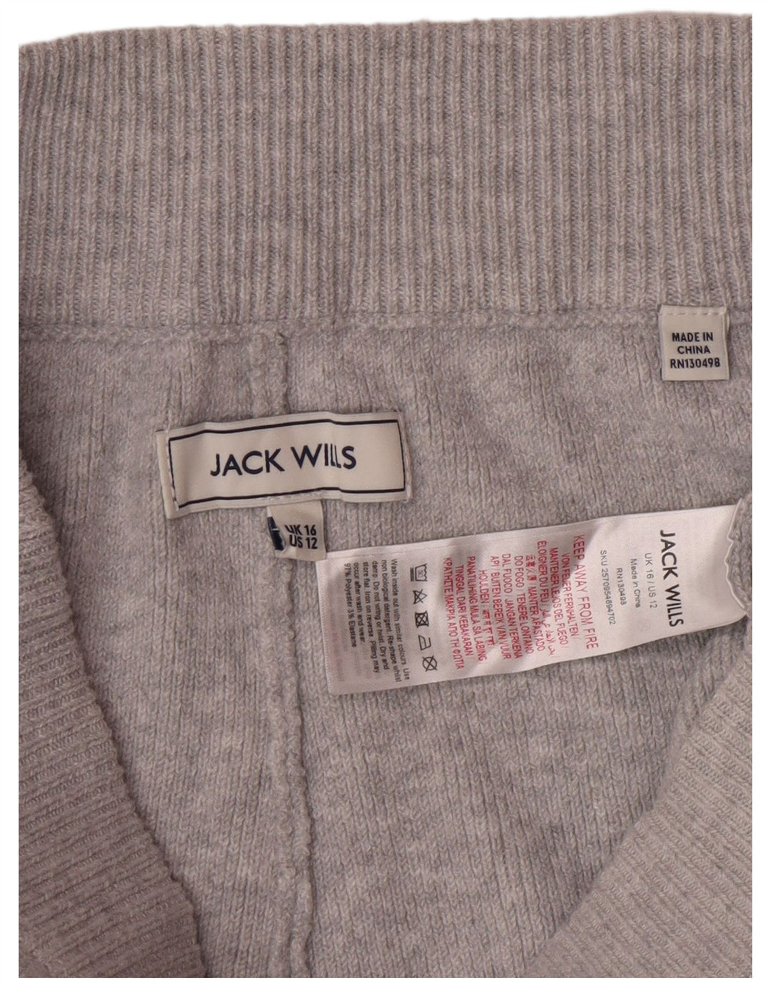 Damskie spodnie dresowe JACK WILLS Joggers UK 16, duże, szare nakrapiane
