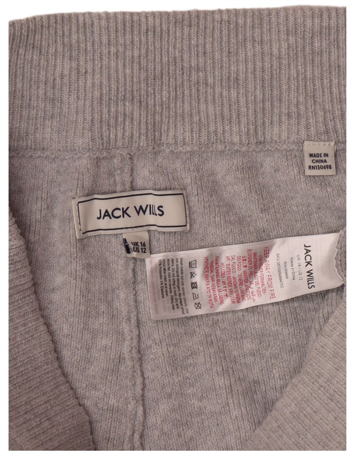 Damskie spodnie dresowe JACK WILLS Joggers UK 16, duże, szare nakrapiane