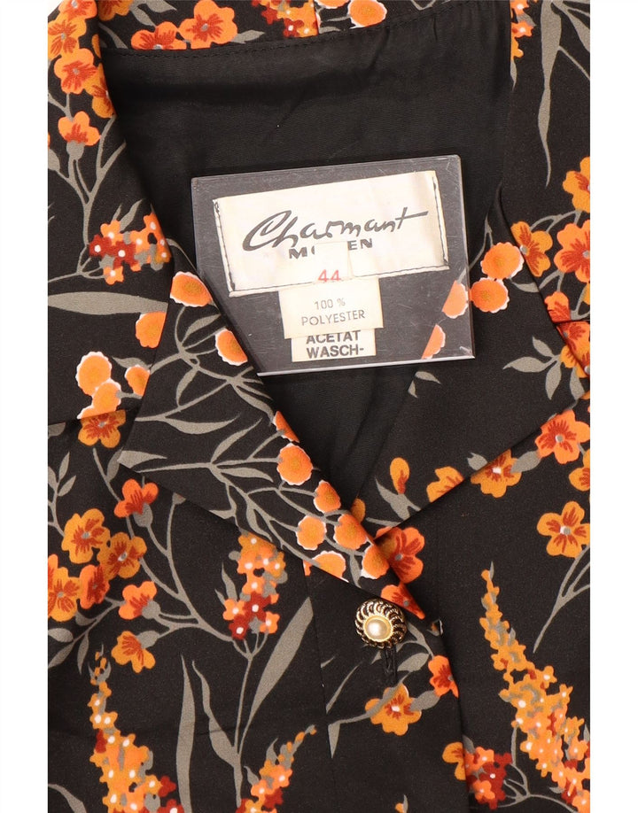 CHARMANT Damska sukienka maxi IT 44 Średni czarny kwiatowy poliester