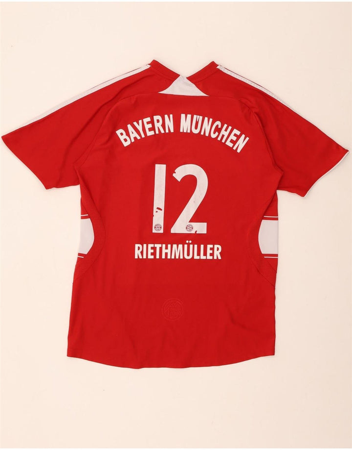 Chłopięcy T-shirt z grafiką ADIDAS FC Bayern Monachium 15-16 lat w czerwone paski