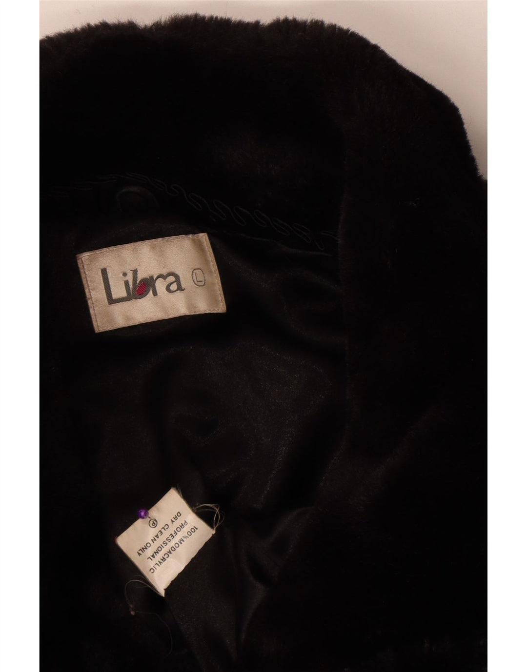 Damski płaszcz ze sztucznego futra Libra UK 16, duży, czarny, modacryl