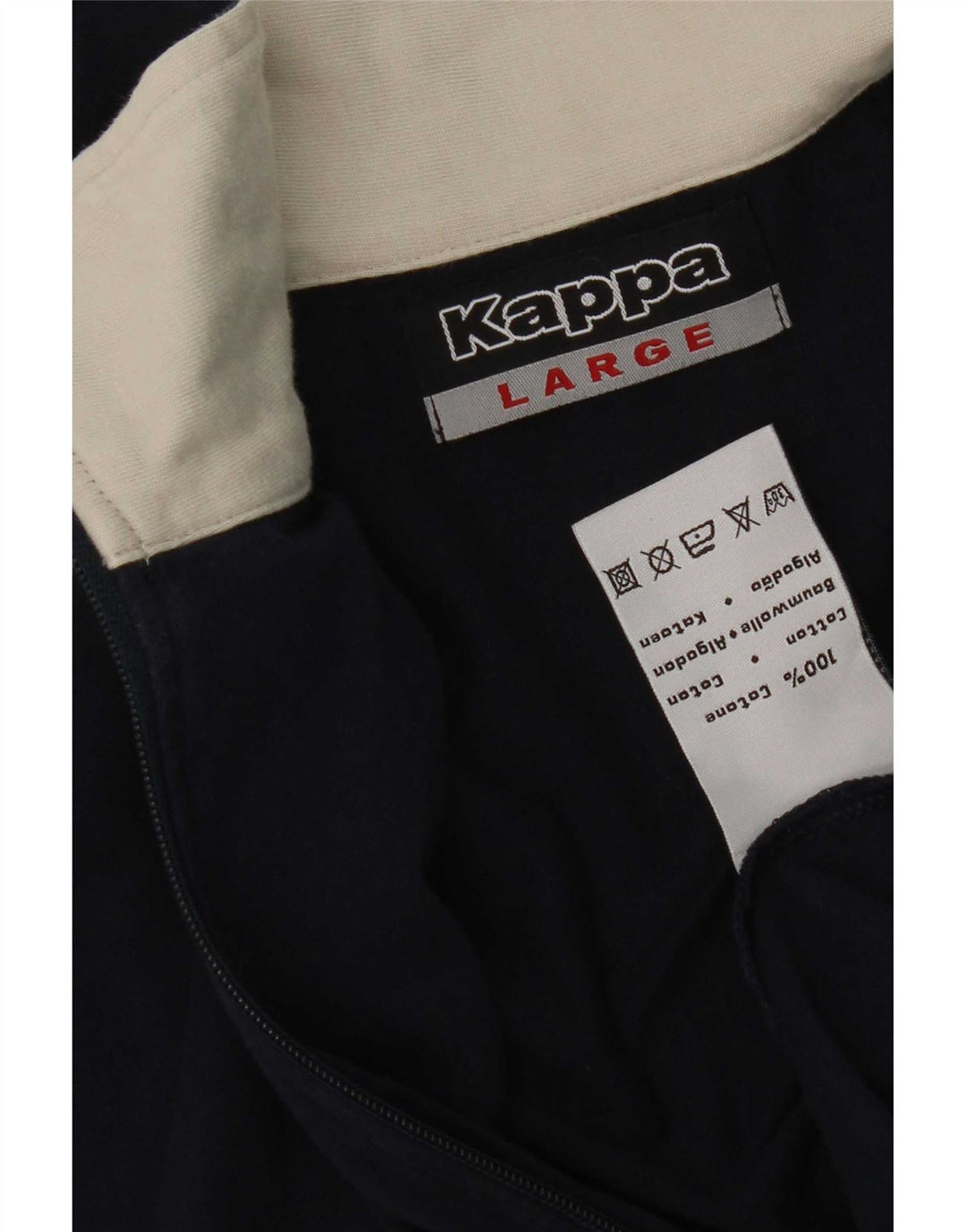 Męska bluza dresowa Kappa, duża, granatowa, bawełniana w bloki kolorów