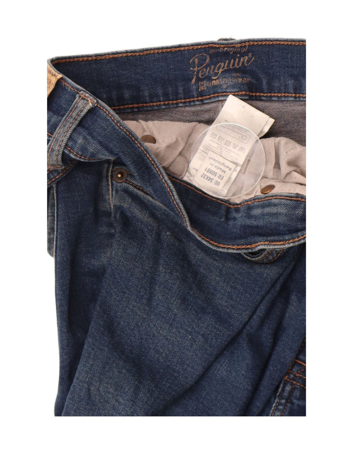 Męskie jeansy slim fit Penguin W34 L32 Niebieskie bawełniane