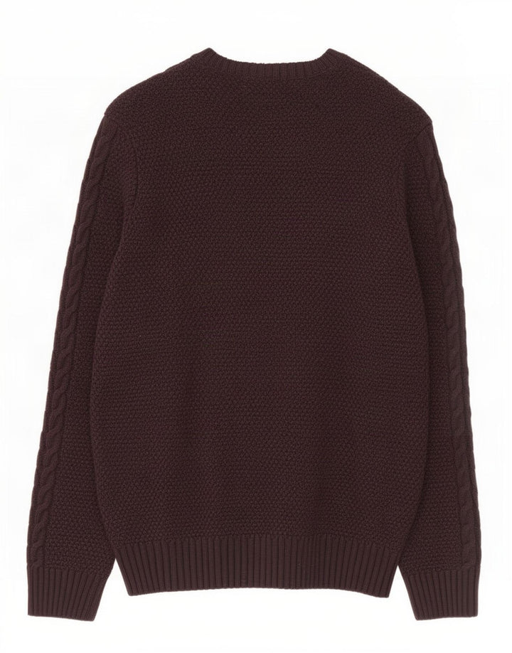 Marks & Spencer Męski sweter z okrągłym dekoltem XL, brązowy, akrylowy