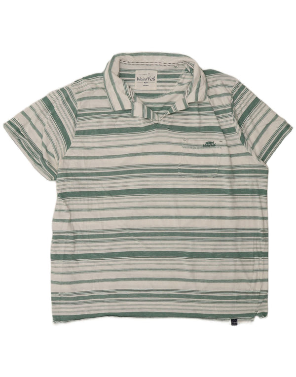 Męska koszulka polo Weird Fish 4XL, bawełniana w zielone paski