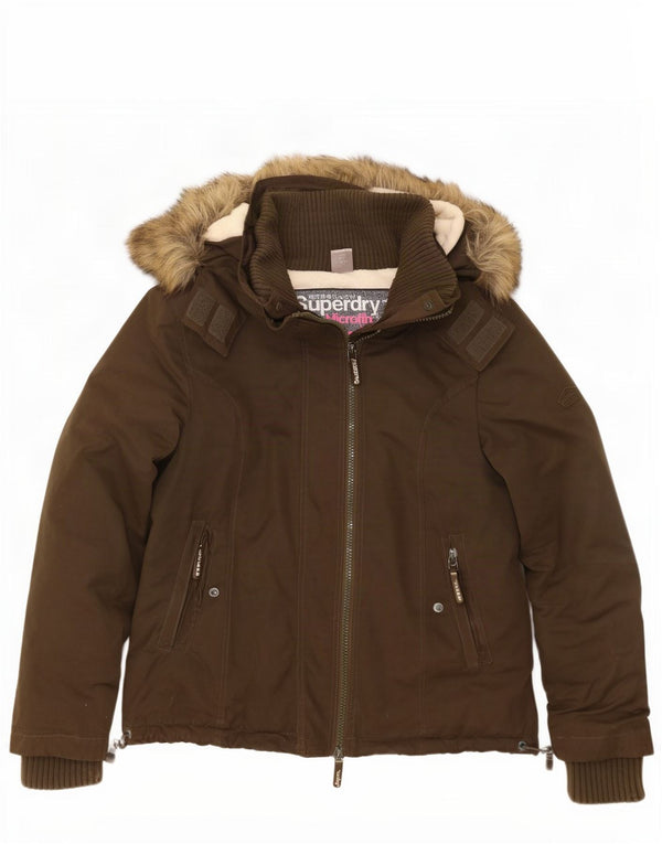 Damska kurtka wiatrówka z kapturem Superdry, UK 18 XL, poliester khaki