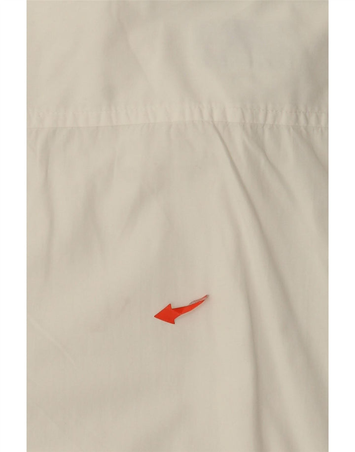 Męska koszula z krótkim rękawem Stefanel, średnia, bawełniana w kolorze złamanej bieli