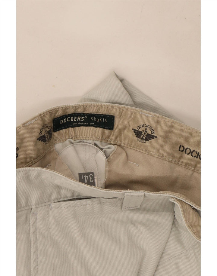 Męskie spodnie chino Dockers khaki proste W32 L34 szare