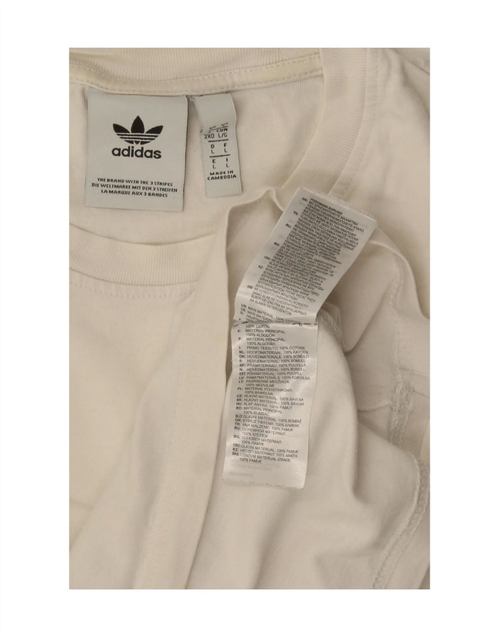 Adidas Męska Koszulka Top Duża Biała Bawełna