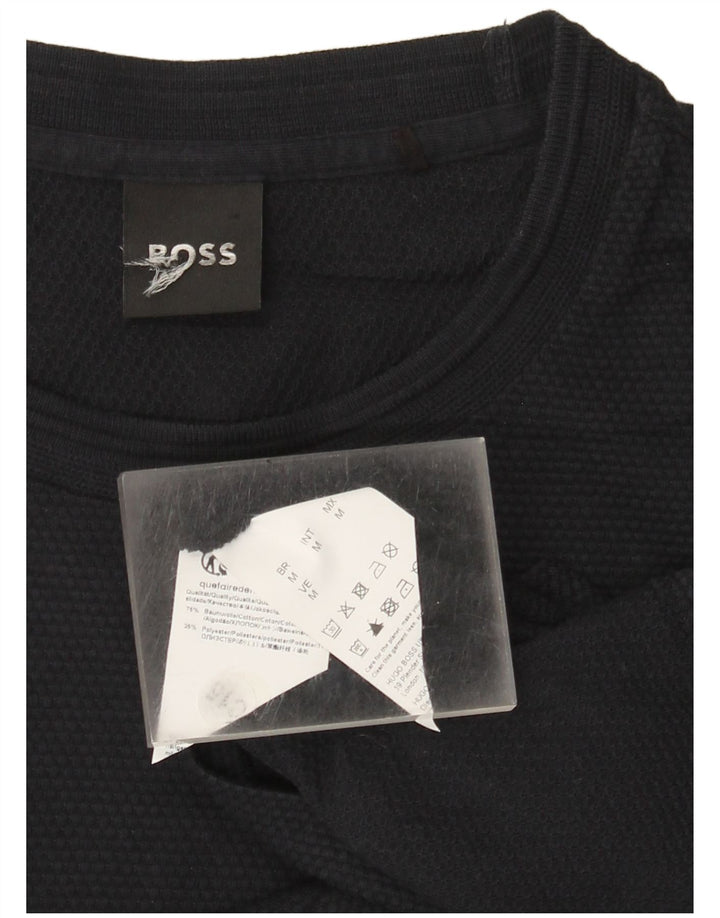 T-shirt męski Hugo Boss, średni, granatowy, bawełniany