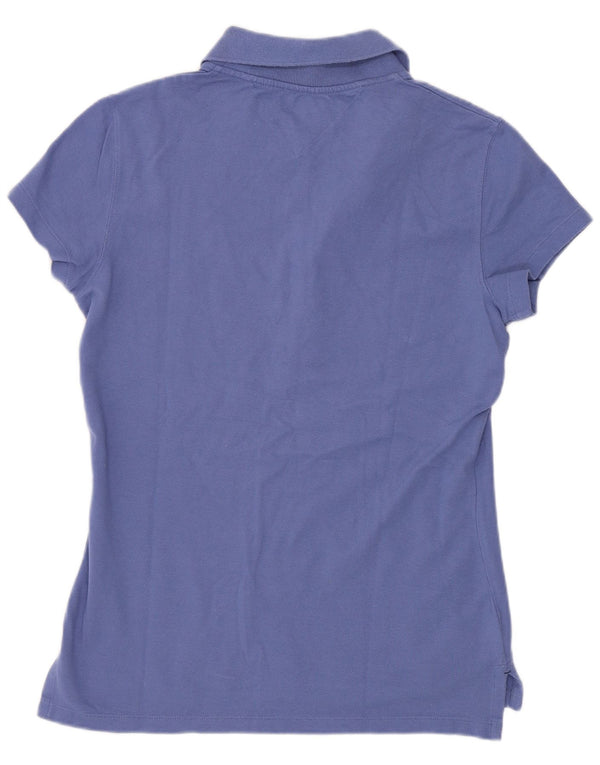 Tommy Hilfiger Womens Slim Fit Polo Shirt UK 12 Medium Blue Cotton