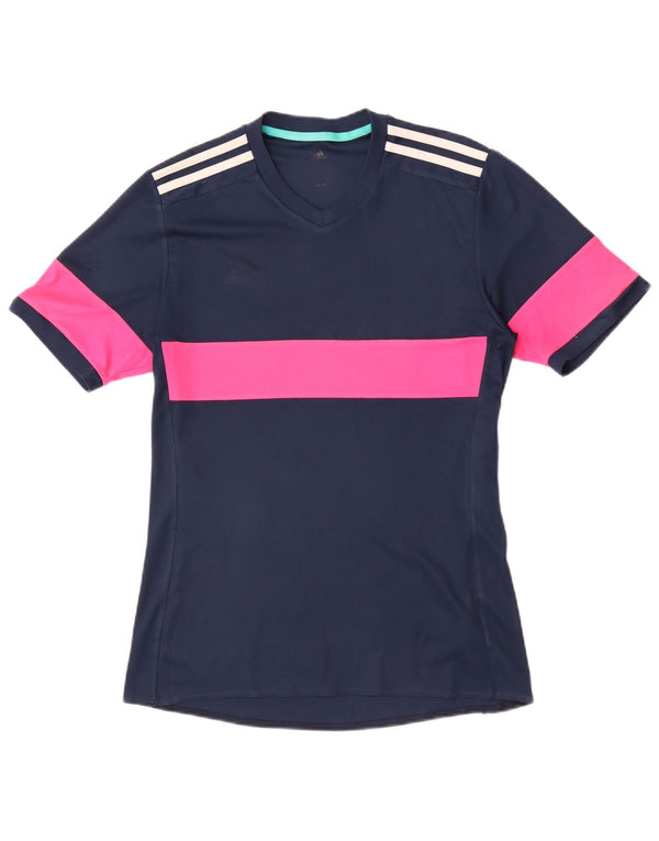 Damska koszulka Adidas Climalite Top UK 12 Medium Navy Blue Colorblock