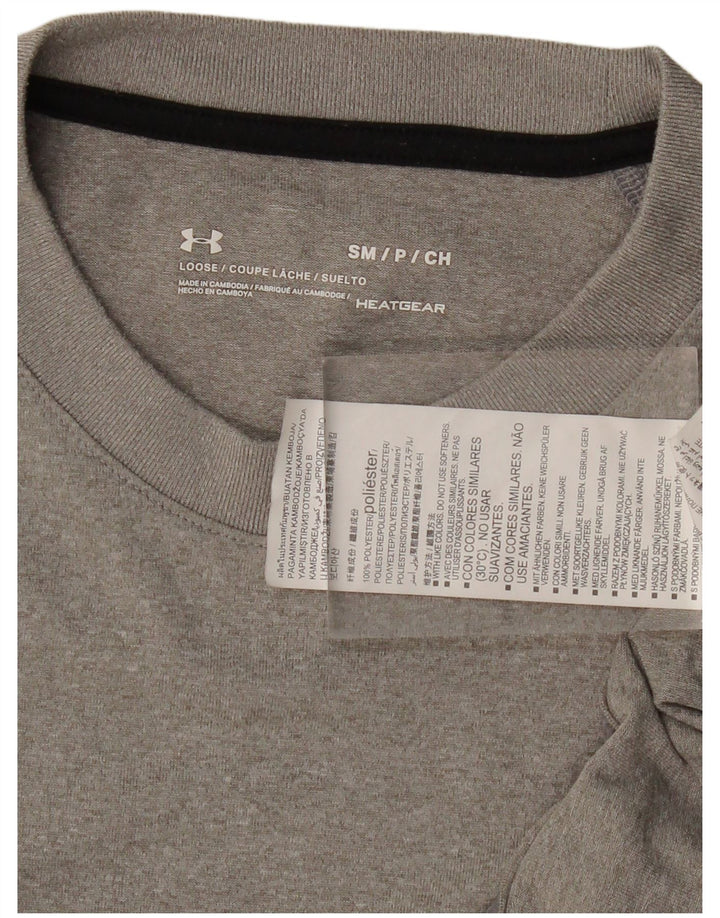 UNDER ARMOUR Mens Heat Gear T-Shirt Top Small Grey Polyester