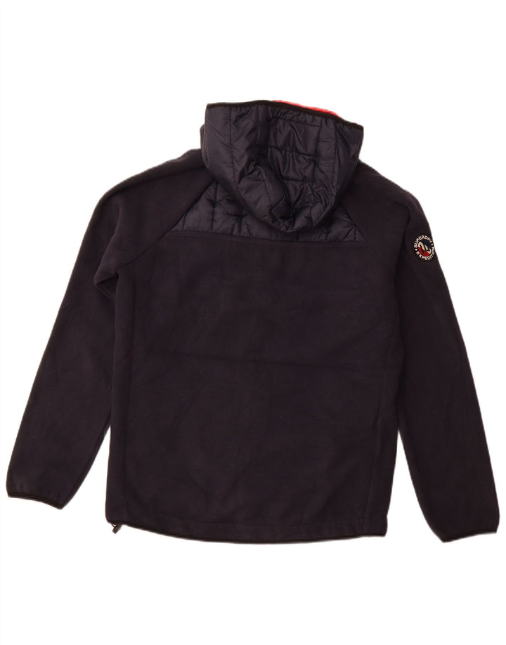 Męska kurtka bomber z kapturem SUPERDRY UK 38, średni granat, blok kolorów