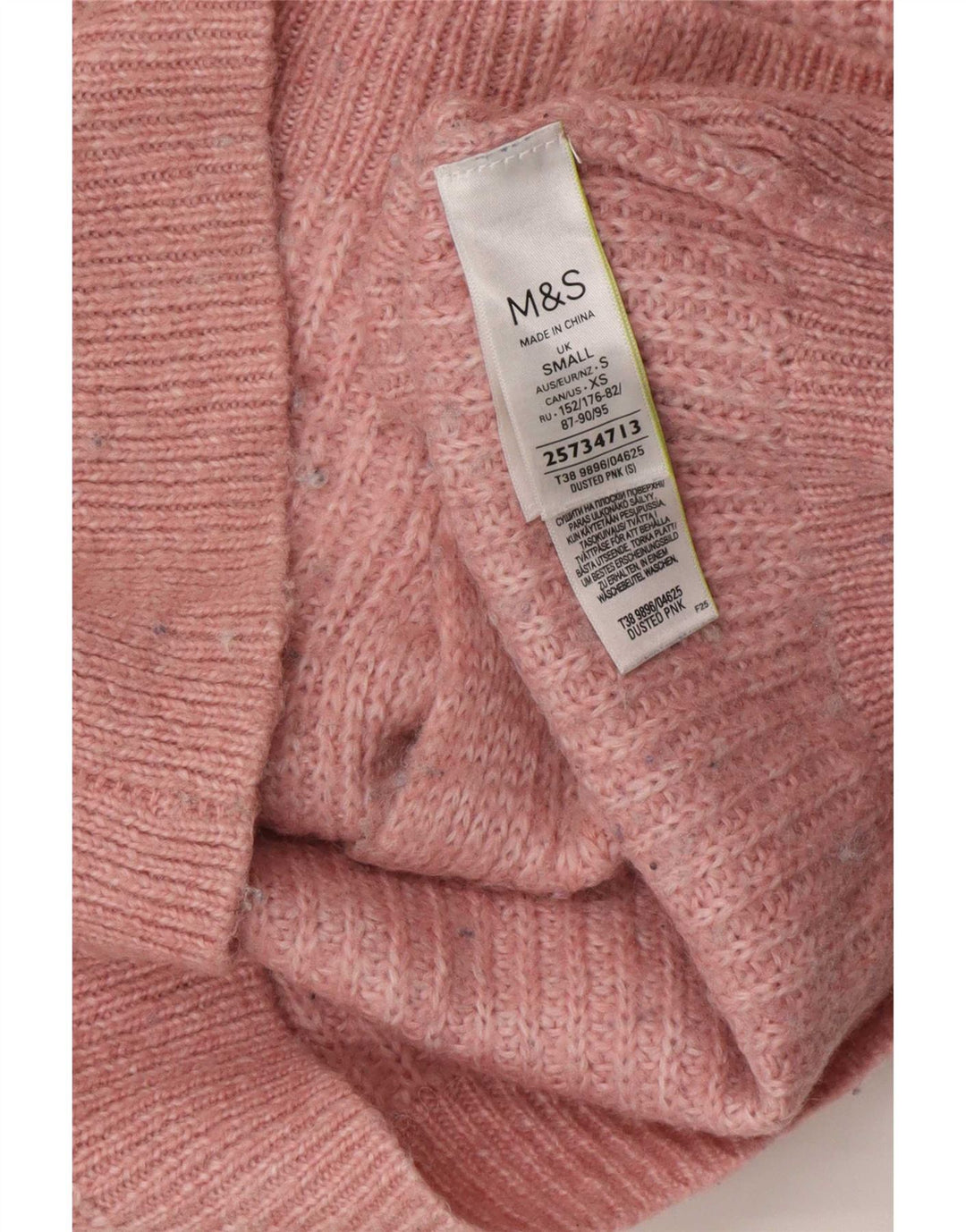 Marks & Spencer Damski sweter oversize UK 10, mały, różowy, akrylowy