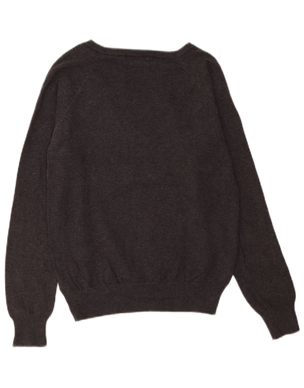 Sweter damski Zara z dekoltem w kształcie litery V, UK 14, duży, szary, bawełniany