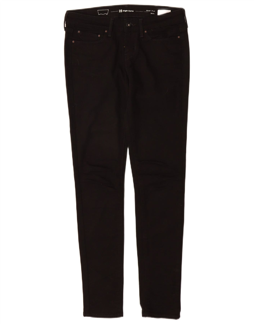 Damskie jeansy LEVI'S z lekkim zakrzywieniem i nowoczesnym stanem W25 L30, czarna bawełna