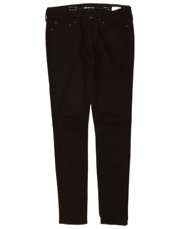 Damskie jeansy LEVI'S z lekkim zakrzywieniem i nowoczesnym stanem W25 L30, czarna bawełna