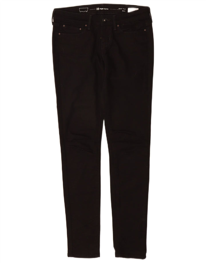 Damskie jeansy LEVI'S z lekkim zakrzywieniem i nowoczesnym stanem W25 L30, czarna bawełna