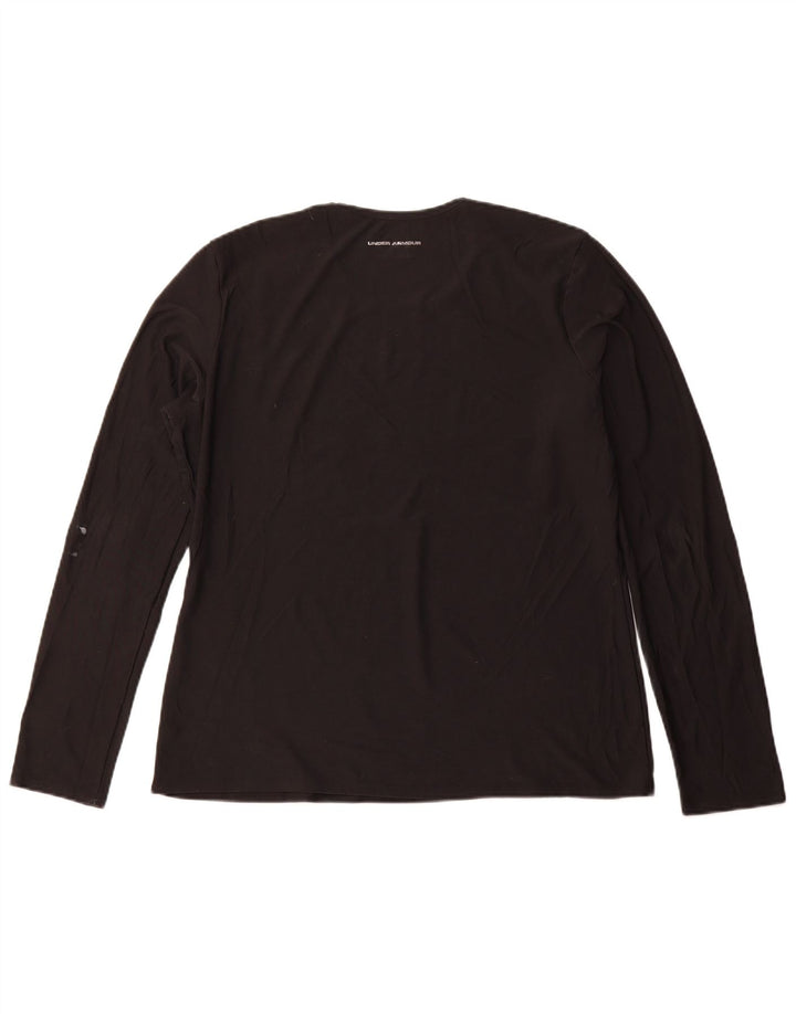 Damski top z długim rękawem UNDER ARMOUR UK 14, duży, czarny poliester