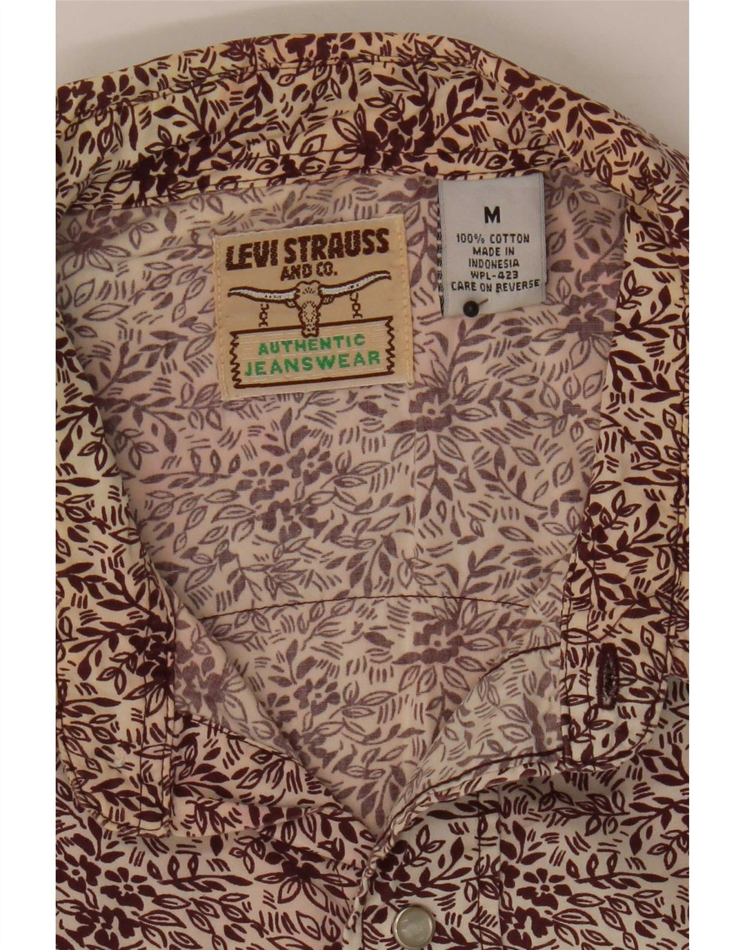 Koszula męska Levi's Średnia bordowa bawełniana w kwiaty