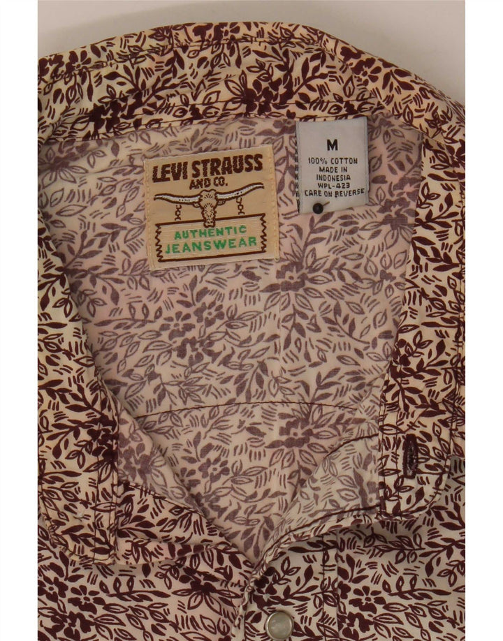 Koszula męska Levi's Średnia bordowa bawełniana w kwiaty