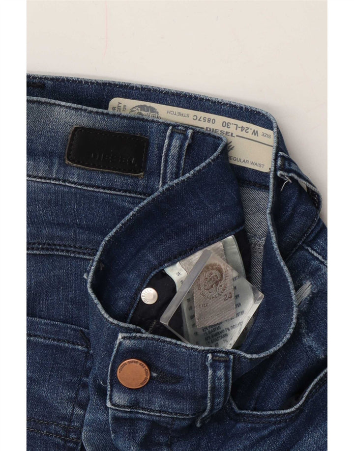 Damskie jeansy Diesel w trudnej sytuacji W24 L27 Niebieskie bawełniane