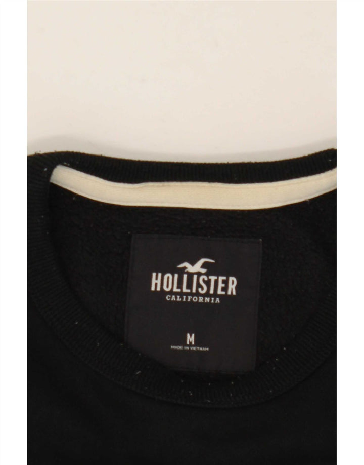 Męski sweter z grafiką Hollister, średni czarny