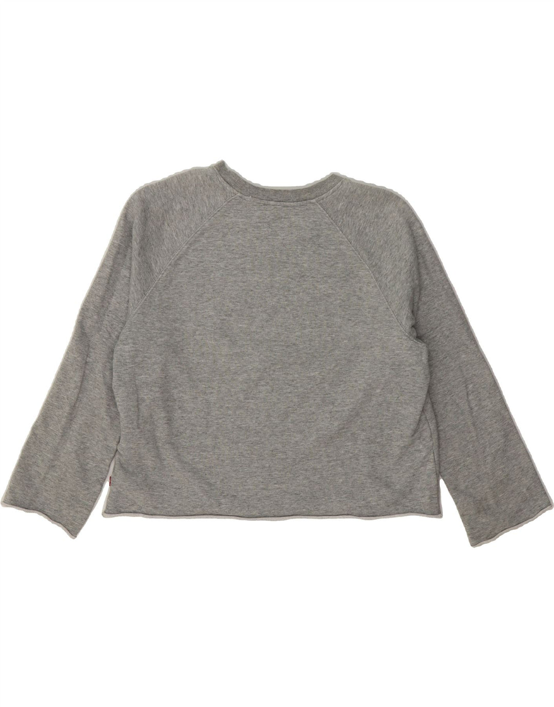 LEVI'S Womens Crop Graphic Sweatshirt Jumper UK 16 Large Grey Cotton Vintage Levi's and Second-Hand Levi's from Messina Hembry 