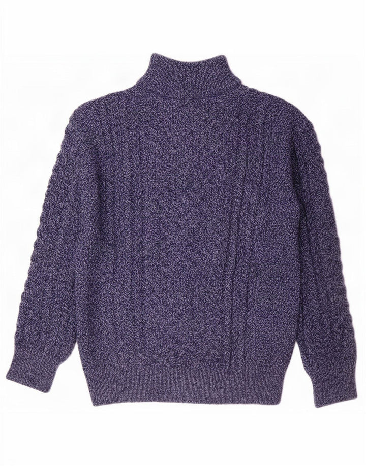 Oryginalny sweter męski Aran CO. z zamkiem błyskawicznym, duży, granatowy, nakrapiany