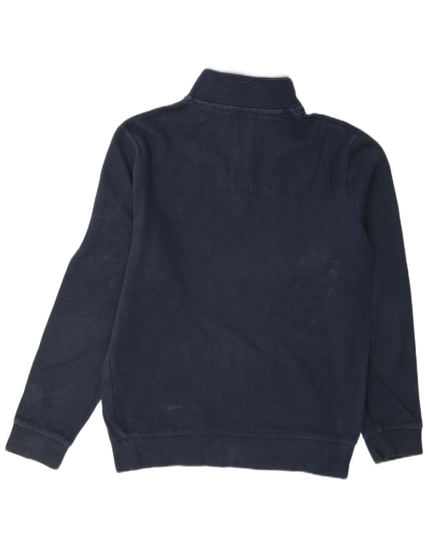 Crew Clothing Mens Zip Neck Jumper Sweater Large Navy Blue Cotton