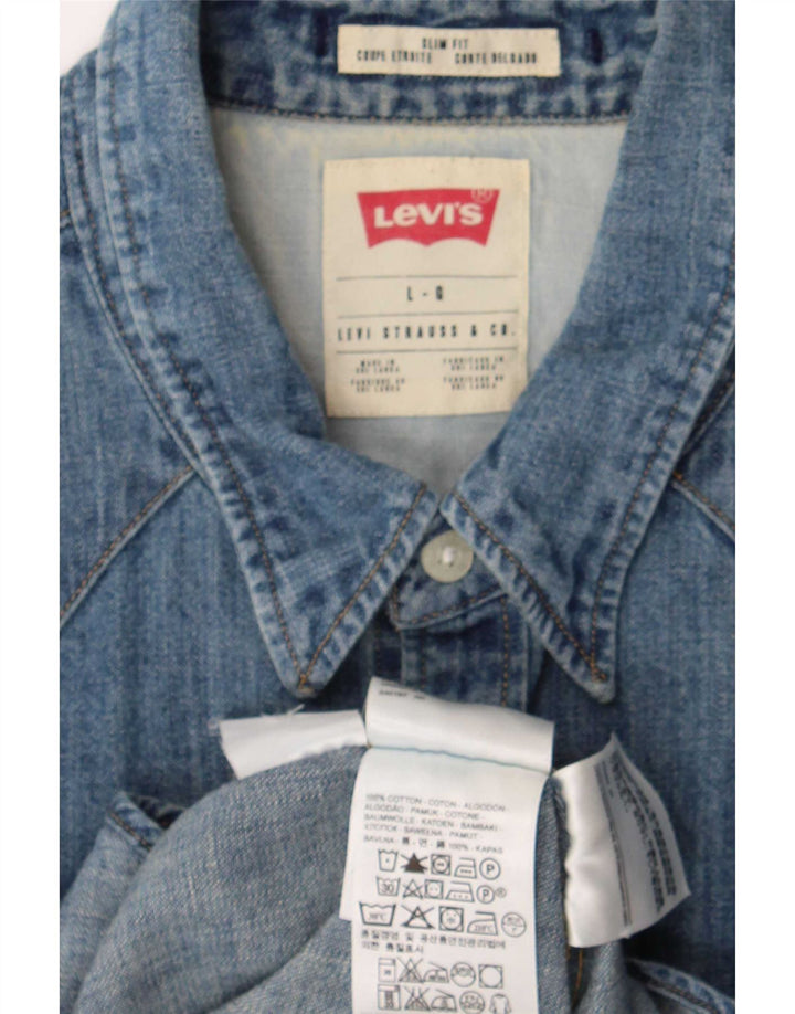 Męska koszula dżinsowa Levi's Slim Fit, duża, niebieska, bawełniana