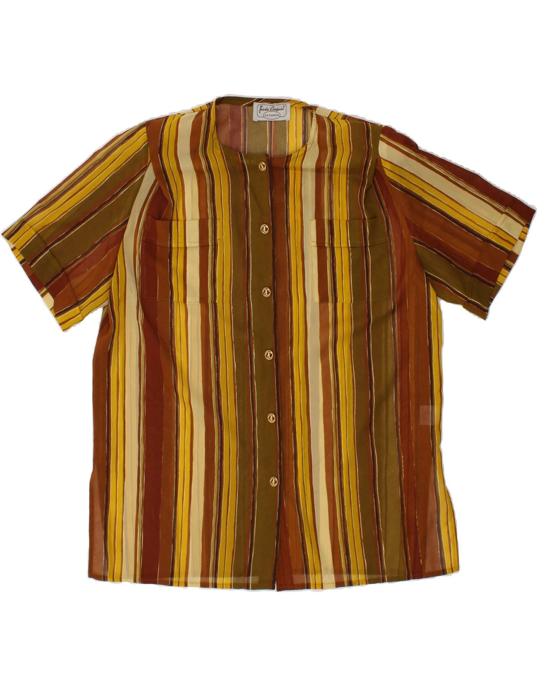 VINTAGE Womens Short Sleeve Shirt Blouse UK 14 Large  Multicoloured Vintage Vintage and Second-Hand Vintage from Messina Hembry 