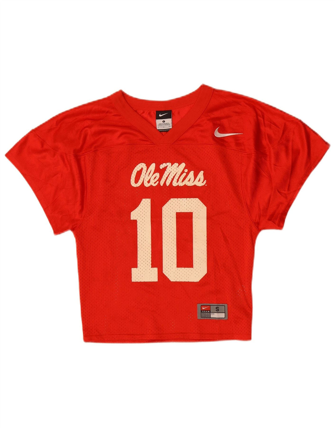 Damska koszulka NIKE Crop Graphic Top UK 8, mały, czerwony poliester