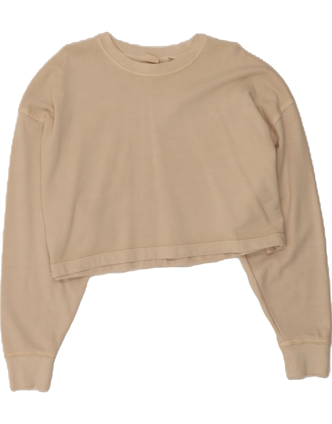 LEVI'S Womens Oversized Crop Sweatshirt Jumper UK 10 Small Beige Vintage Levi's and Second-Hand Levi's from Messina Hembry 
