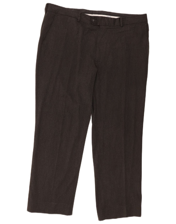 Męskie proste spodnie garniturowe Zara EU 50 2XL W40 L29 Szary poliester
