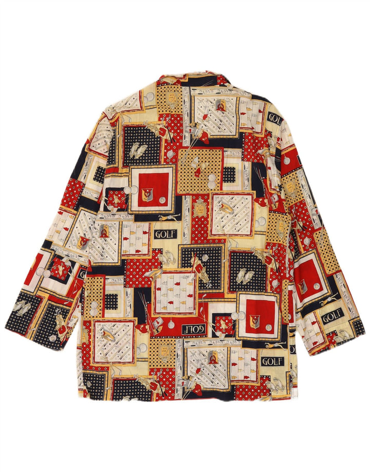 Koszula męska w stylu vintage IT 48, mała, wielobarwna, patchworkowa bawełna