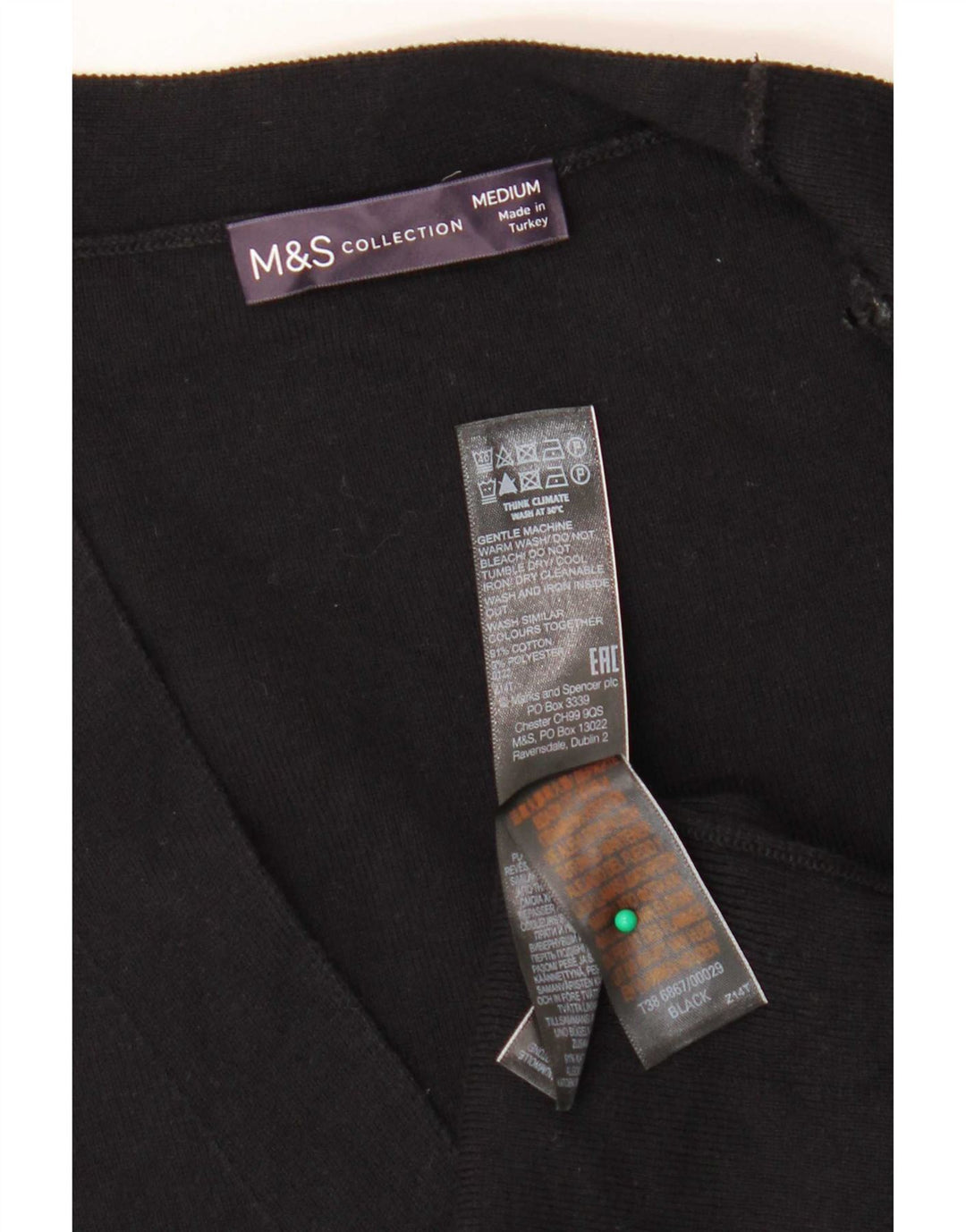 Marks & Spencer Damski sweter bez rękawów, UK 14, średni czarny