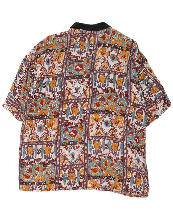 VINTAGE Mens Short Sleeve Pullover Shirt XL Multicoloured Patchwork