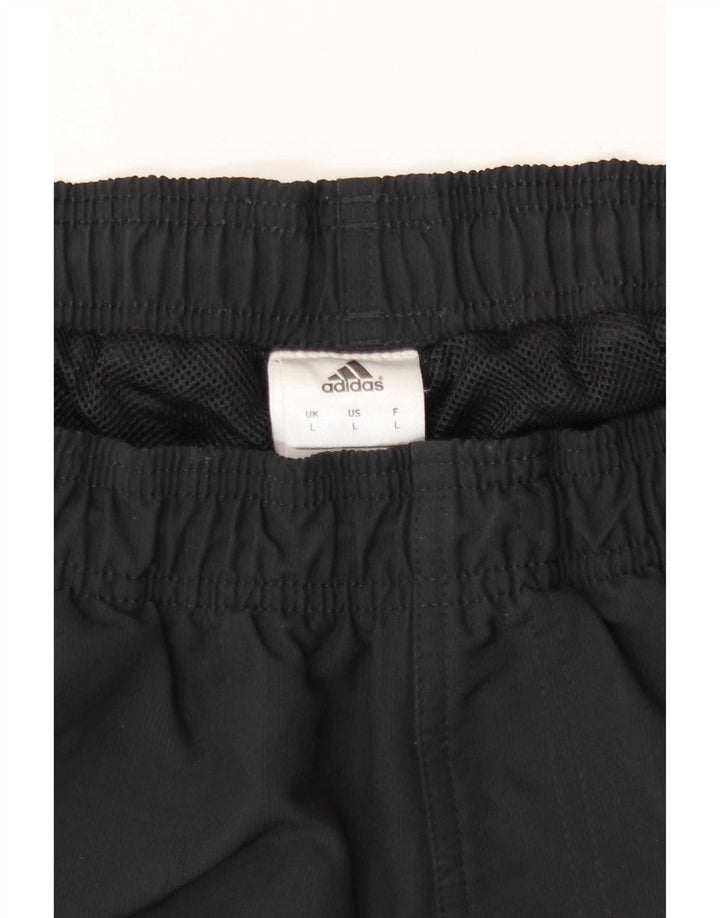 Męskie spodnie dresowe Adidas, duże, czarne, poliestrowe, sportowe