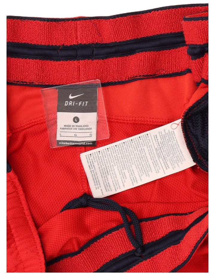 Męskie spodenki sportowe Nike Dri Fit, duże, czerwone, poliestrowe bloki kolorów