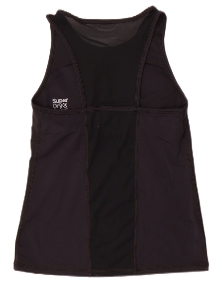 Damska kamizelka z grafiką Superdry Top UK 10, mała, czarna nylonowa