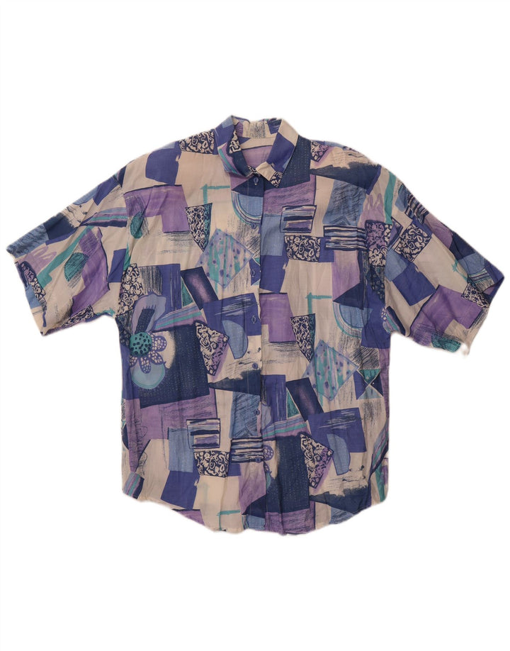 Koszula damska z krótkim rękawem w stylu vintage, UK 18 XL, wielobarwny patchwork