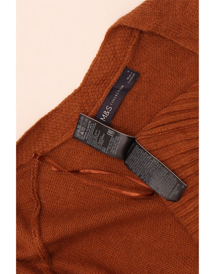 Marks & Spencer Damski sweter rozpinany o długim kroju, UK 14, średni brąz