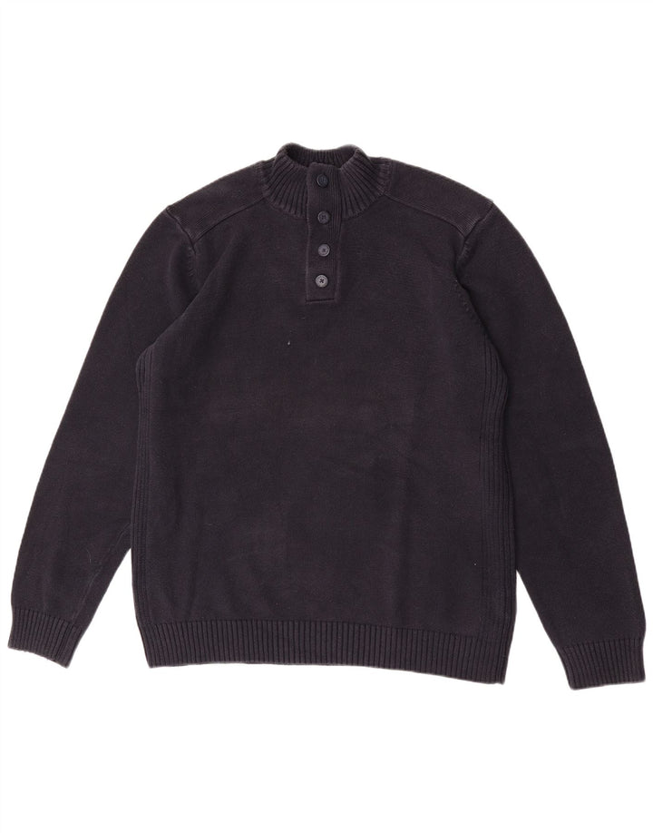 Marks & Spencer Męski sweter zapinany na guziki, duży, granatowy
