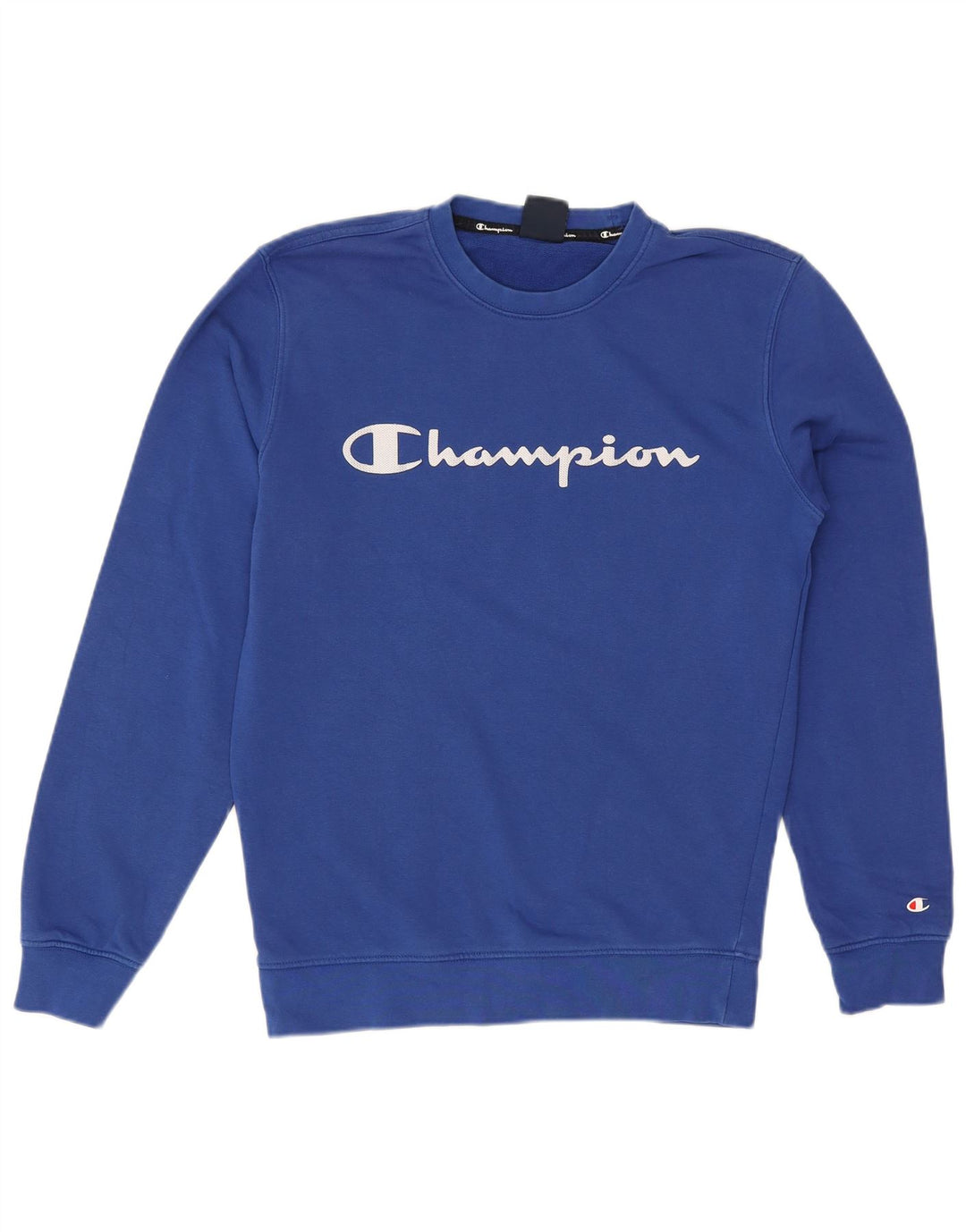 Męski sweter z grafiką Champion, mały, niebieski, bawełniany